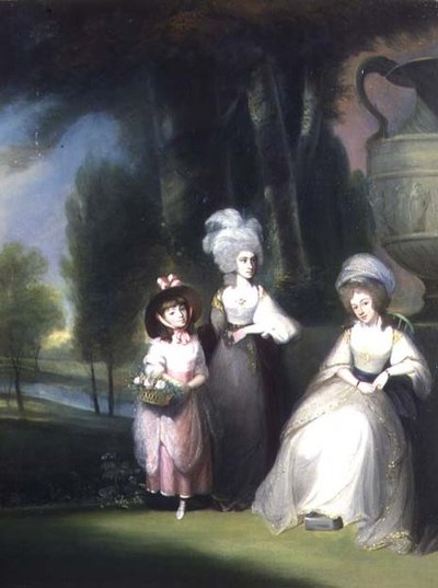 Gruppenporträt der Familie Lindsey in einer klassischen Landschaft von Maria Spilsbury